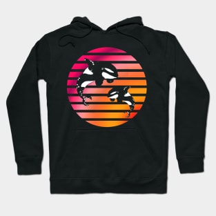 Jumping Orcas Sunset Circle Hoodie